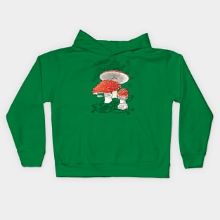 Amanita in the Winter, green Kids Hoodie